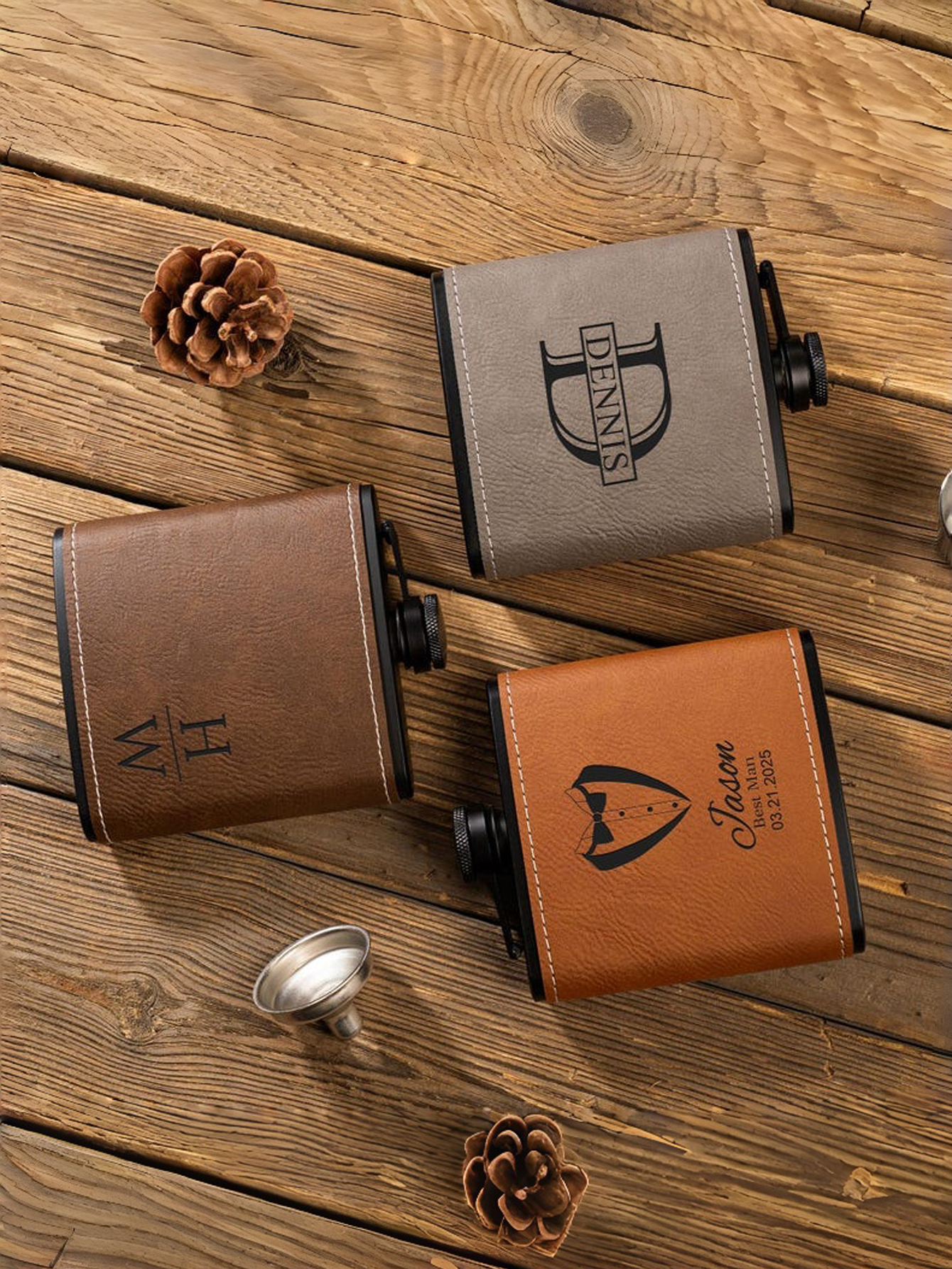 Personalized Leather Flask for Men